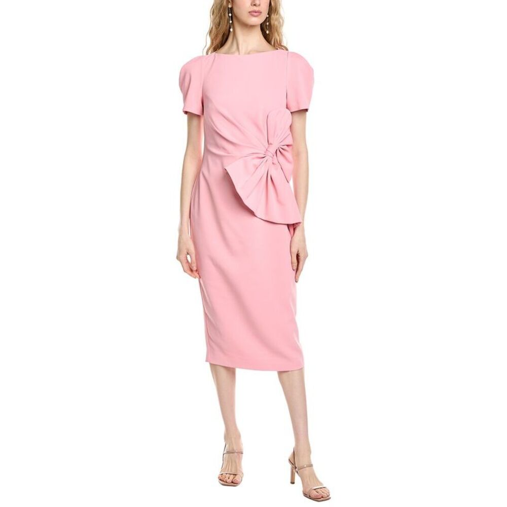 Badgley Mischka Womens  Side Bow Cocktail Dress, Red